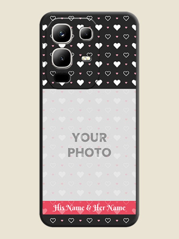 Custom White Color Love Symbols with Text Design on Photo On Space Black Custom Soft Matte Mobile Back Cover - Infinix Note 50x 5G - alternate view