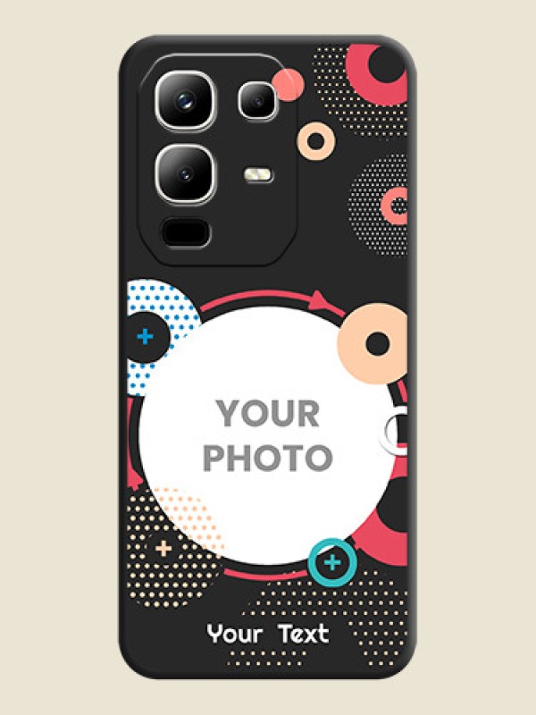 Custom Multicoloured Round Image On Space Black Custom Soft Matte Mobile Back Cover - Infinix Note 50x 5G - alternate view