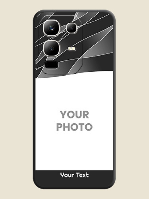 Custom Mixed Wave Lines on Photo On Space Black Custom Soft Matte Mobile Back Cover - Infinix Note 50x 5G - alternate view