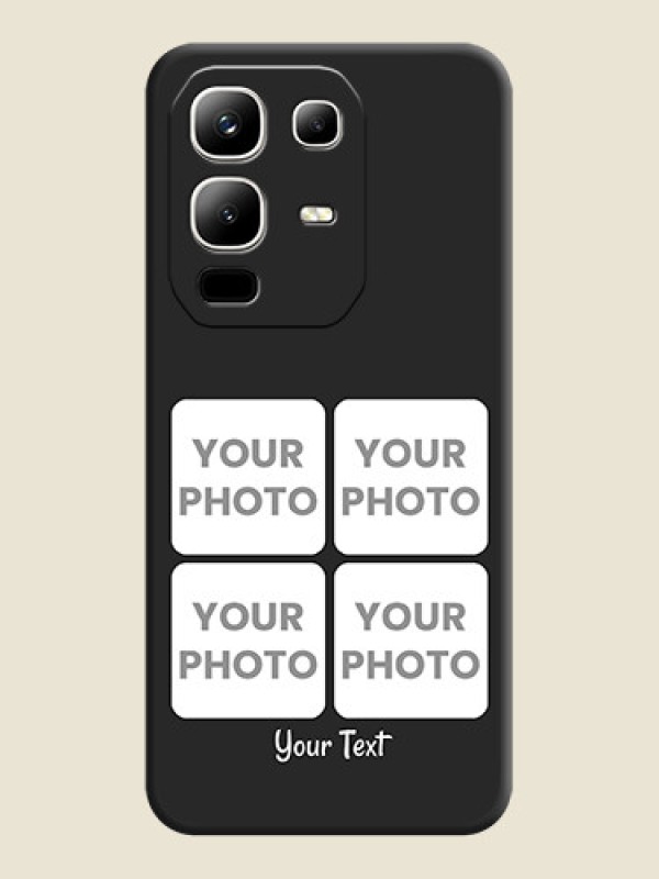 Custom Floral Art with 6 Image Holder on Photo On Space Black Custom Soft Matte Mobile Back Cover - Infinix Note 50x 5G - alternate view