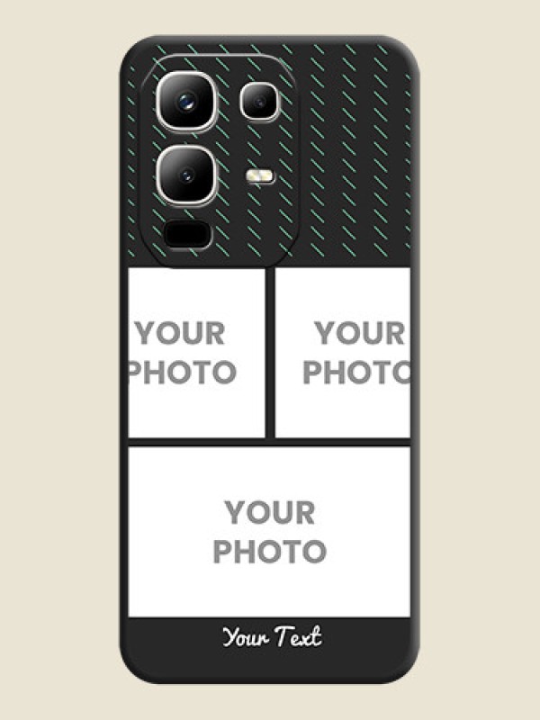 Custom Cross Dotted Pattern with 2 Image Holder On Space Black Custom Soft Matte Mobile Back Cover - Infinix Note 50x 5G - alternate view