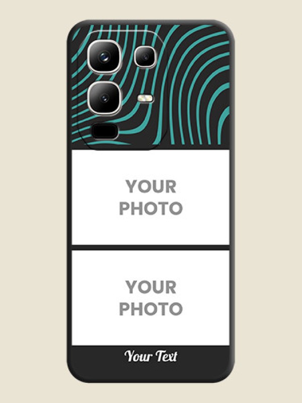 Custom Wave Pattern with 2 Image Holder On Space Black Custom Soft Matte Mobile Back Cover - Infinix Note 50x 5G - alternate view