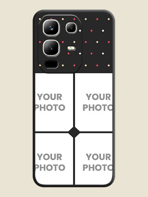 Custom Multicolor Dotted Pattern with 4 Image Holder On Space Black Custom Soft Matte Mobile Back Cover - Infinix Note 50x 5G - alternate view