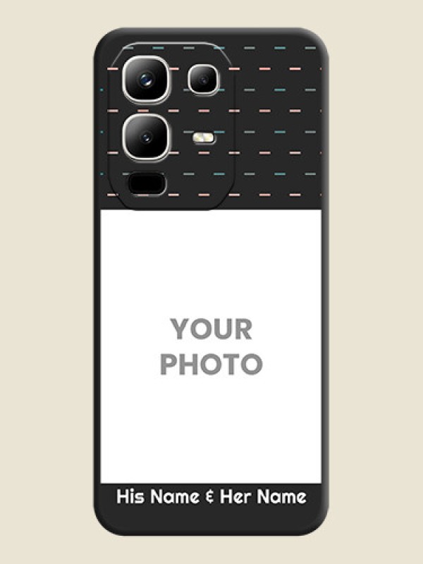 Custom Line Pattern Design with Text On Space Black Custom Soft Matte Mobile Back Cover - Infinix Note 50x 5G - alternate view