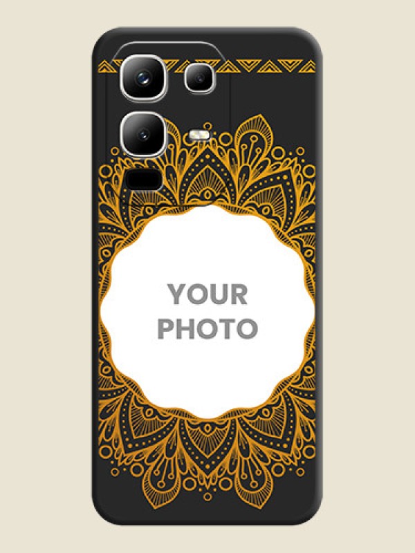 Custom Round Image with Floral Design On Space Black Custom Soft Matte Mobile Back Cover - Infinix Note 50x 5G - alternate view