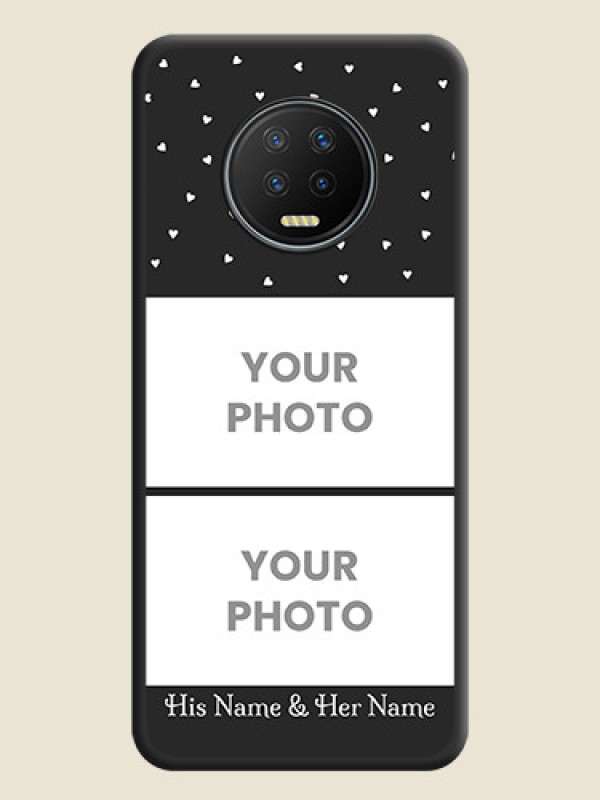 Custom Miniature Love Symbols with Name on Space Black Custom Soft Matte Back Cover - Infinix Note 7 - alternate view