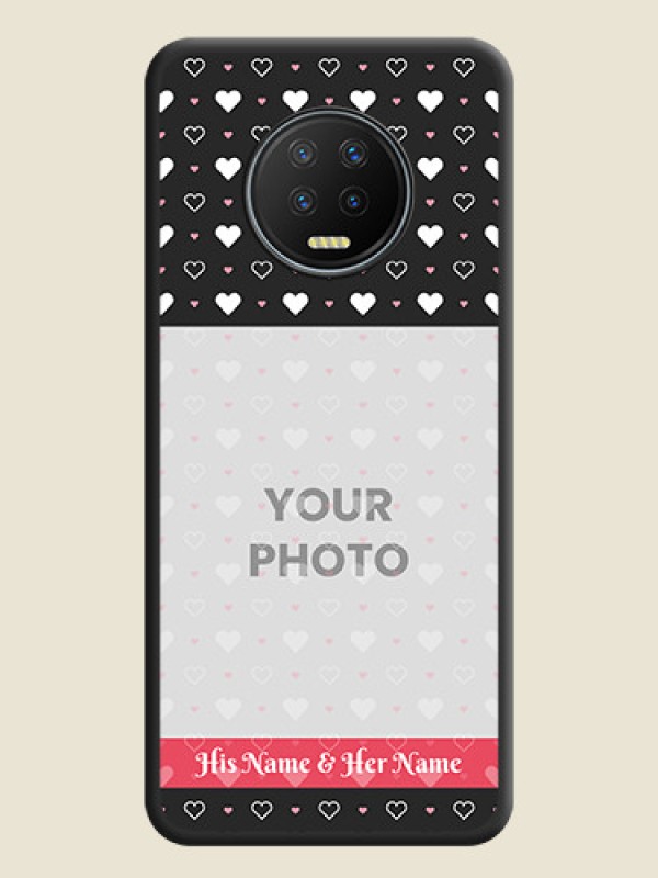 Custom White Color Love Symbols with Text Design on Photo on Space Black Soft Matte Phone Cover - Infinix Note 7 - alternate view