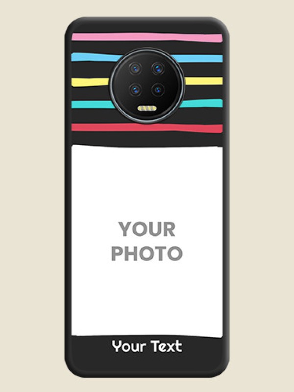 Custom Multicolor Lines with Image on Space Black Personalized Soft Matte Phone Covers - Infinix Note 7 - alternate view