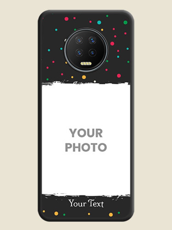 Custom Multicolor Dotted Pattern with Text on Space Black Custom Soft Matte Phone Back Cover - Infinix Note 7 - alternate view