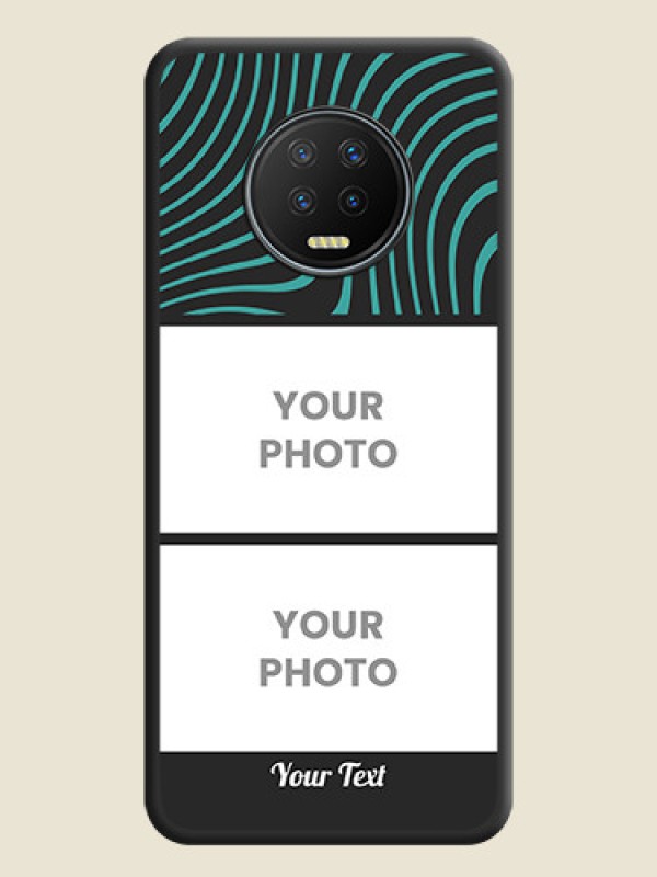 Custom Wave Pattern with 2 Image Holder on Space Black Personalized Soft Matte Phone Covers - Infinix Note 7 - alternate view