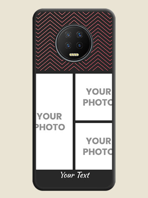 Custom Wave Pattern with 3 Image Holder on Space Black Custom Soft Matte Back Cover - Infinix Note 7 - alternate view