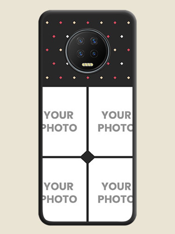 Custom Multicolor Dotted Pattern with 4 Image Holder on Space Black Custom Soft Matte Phone Cases - Infinix Note 7 - alternate view