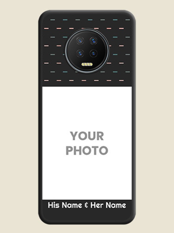 Custom Line Pattern Design with Text on Space Black Custom Soft Matte Phone Back Cover - Infinix Note 7 - alternate view