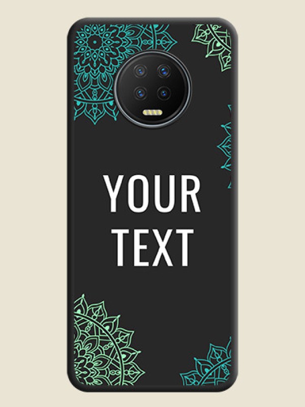 Custom Your Name with Floral Design on Space Black Custom Soft Matte Back Cover - Infinix Note 7 - alternate view
