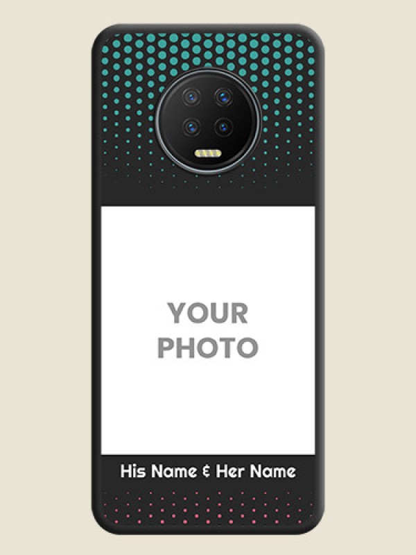 Custom Faded Dots with Grunge Photo Frame and Text on Space Black Custom Soft Matte Phone Cases - Infinix Note 7 - alternate view