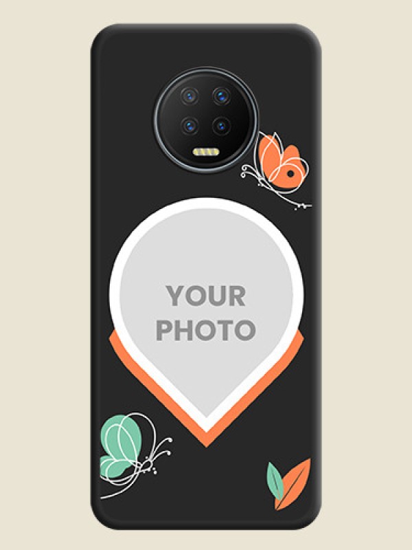 Custom Upload Pic With Simple Butterly Design On Space Black Personalized Soft Matte Phone Covers -Infinix Note 7 - alternate view