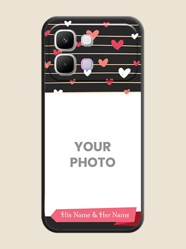 Custom Love Pattern with Name on Pink Ribbon on Photo On Space Black Custom Soft Matte Mobile Back Cover - Infinix Note Edge 5G - alternate view