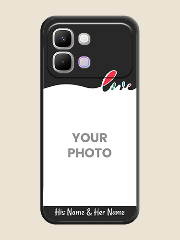 Custom Fall in Love Pattern with Picture on Photo On Space Black Custom Soft Matte Mobile Back Cover - Infinix Note Edge 5G - alternate view