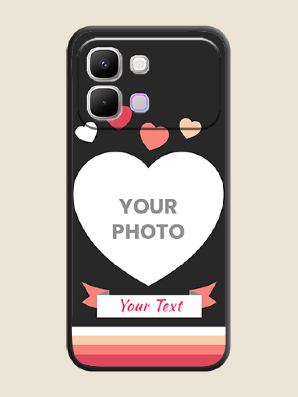 Custom Love Shaped Photo with Colorful Stripes On Space Black Custom Soft Matte Mobile Back Cover - Infinix Note Edge 5G - alternate view