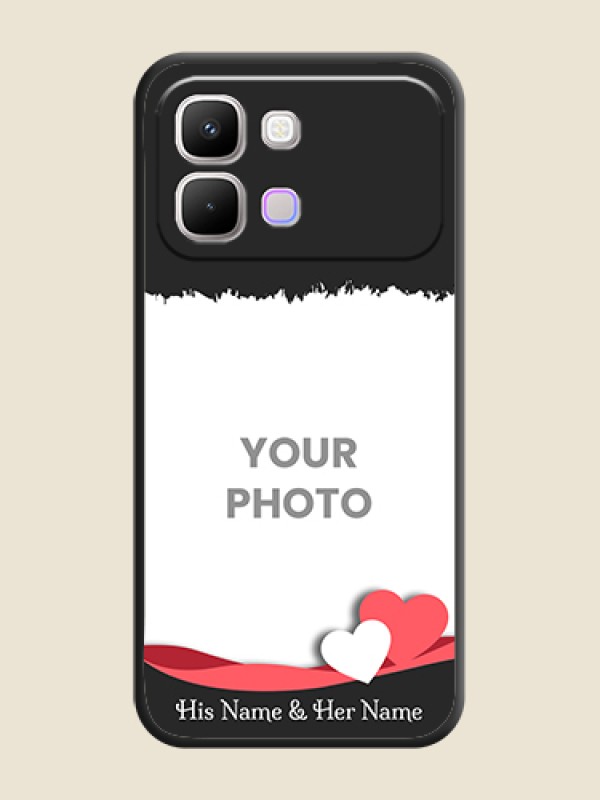 Custom Pin Color Love Shaped Ribbon Design with Text On Space Black Custom Soft Matte Mobile Back Cover - Infinix Note Edge 5G - alternate view