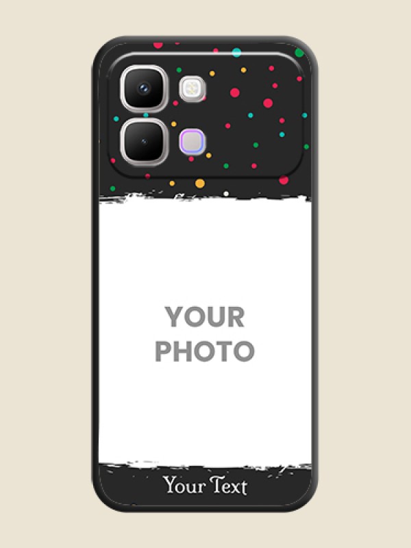 Custom Multicolor Dotted Pattern with Text On Space Black Custom Soft Matte Mobile Back Cover - Infinix Note Edge 5G - alternate view