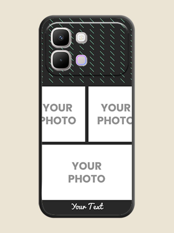 Custom Cross Dotted Pattern with 2 Image Holder On Space Black Custom Soft Matte Mobile Back Cover - Infinix Note Edge 5G - alternate view