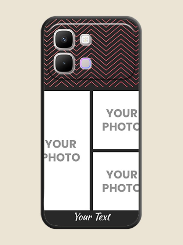 Custom Wave Pattern with 3 Image Holder On Space Black Custom Soft Matte Mobile Back Cover - Infinix Note Edge 5G - alternate view