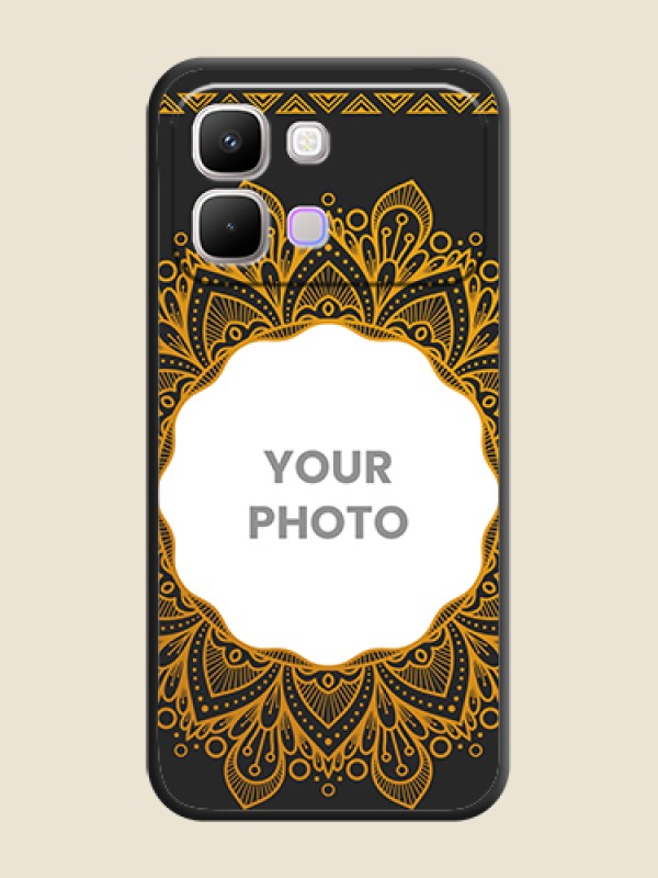 Custom Round Image with Floral Design On Space Black Custom Soft Matte Mobile Back Cover - Infinix Note Edge 5G - alternate view