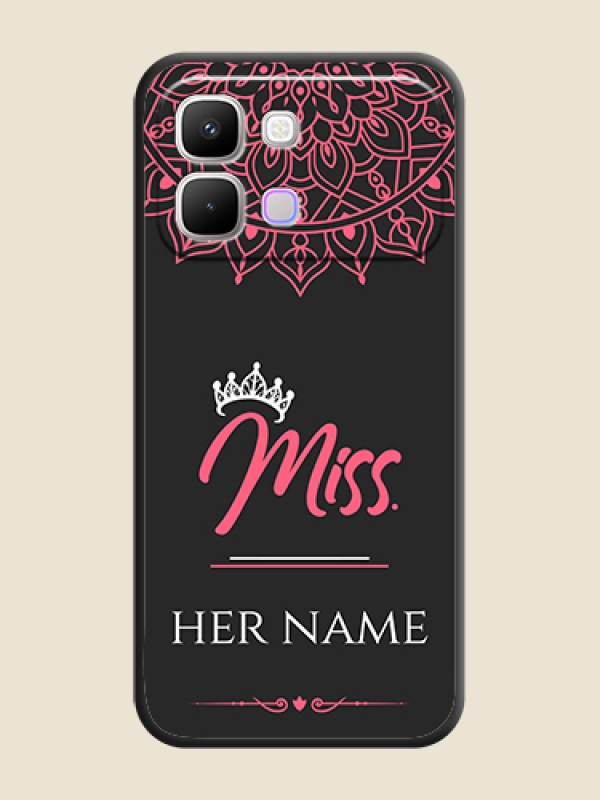 Custom Mrs Name with Floral Design On Space Black Custom Soft Matte Mobile Back Cover - Infinix Note Edge 5G - alternate view