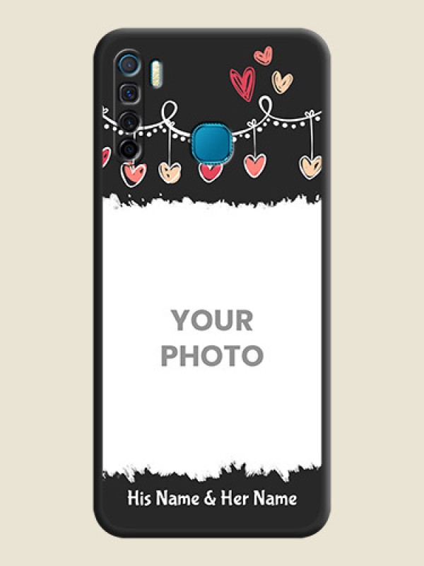 Custom Pink Love Hangings with Name on Space Black Custom Soft Matte Phone Cases - Infinix S5 Lite - alternate view