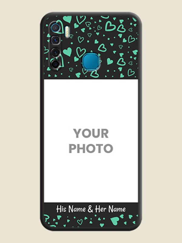 Custom Sea Green Indefinite Love Pattern on Photo on Space Black Soft Matte Mobile Cover - Infinix S5 Lite - alternate view