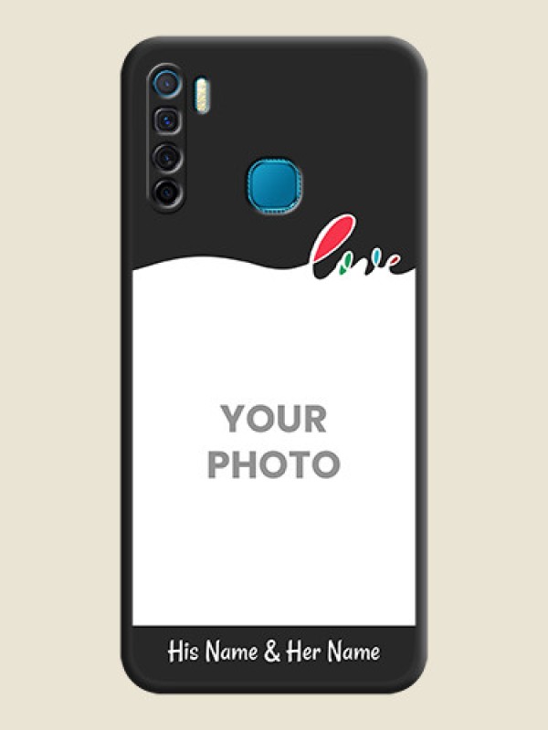 Custom Fall in Love Pattern with Picture on Photo on Space Black Soft Matte Mobile Case - Infinix S5 Lite - alternate view