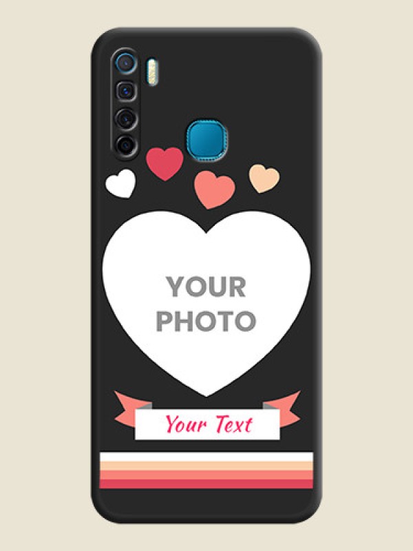 Custom Love Shaped Photo with Colorful Stripes on Personalised Space Black Soft Matte Cases - Infinix S5 Lite - alternate view