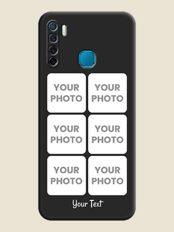 Custom Floral Art with 6 Image Holder on Photo on Space Black Soft Matte Mobile Case - Infinix S5 Lite - alternate view
