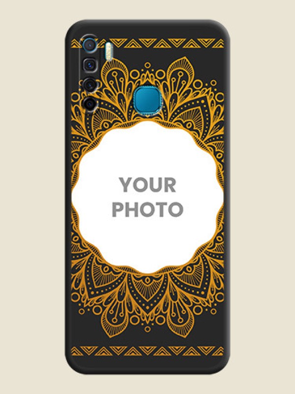 Custom Round Image with Floral Design on Photo on Space Black Soft Matte Mobile Cover - Infinix S5 Lite - alternate view