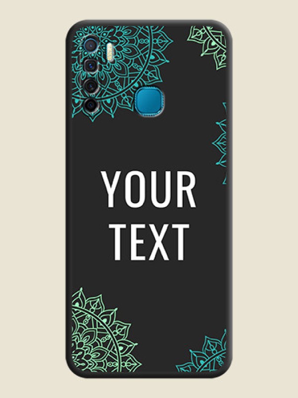 Custom Your Name with Floral Design on Space Black Custom Soft Matte Back Cover - Infinix S5 Lite - alternate view