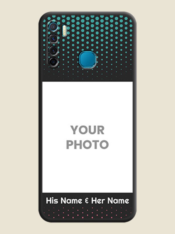 Custom Faded Dots with Grunge Photo Frame and Text on Space Black Custom Soft Matte Phone Cases - Infinix S5 Lite - alternate view
