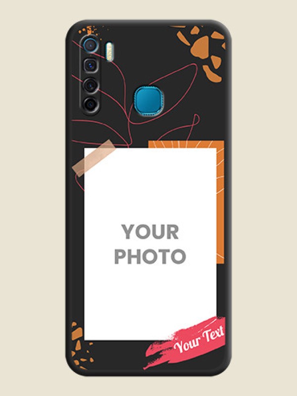Custom Orange Photo Frame on Space Black Custom Soft Matte Phone Back Cover - Infinix S5 Lite - alternate view