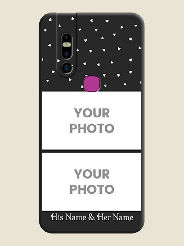 Custom Miniature Love Symbols with Name on Space Black Custom Soft Matte Back Cover - Infinix S5 Pro - alternate view