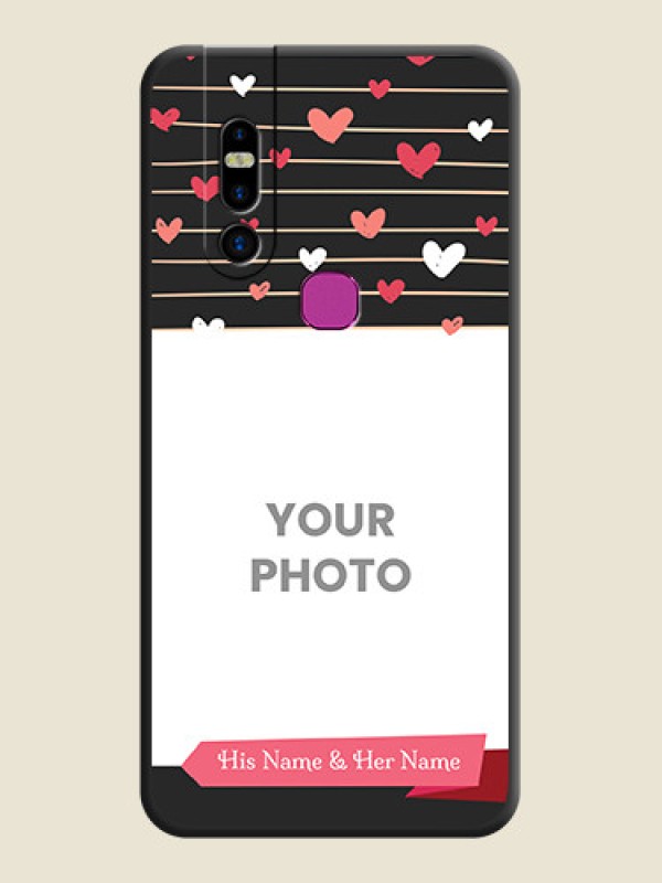 Custom Love Pattern with Name on Pink Ribbon - Photo on Space Black Soft Matte Back Cover - Infinix S5 Pro - alternate view
