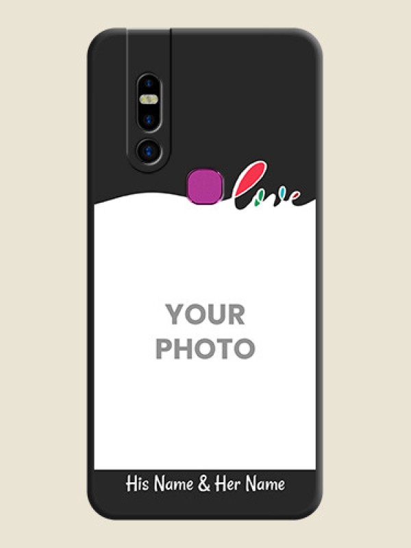 Custom Fall in Love Pattern with Picture - Photo on Space Black Soft Matte Mobile Case - Infinix S5 Pro - alternate view