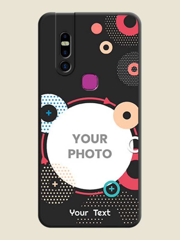 Custom Multicoloured Round Image on Personalised Space Black Soft Matte Cases - Infinix S5 Pro - alternate view