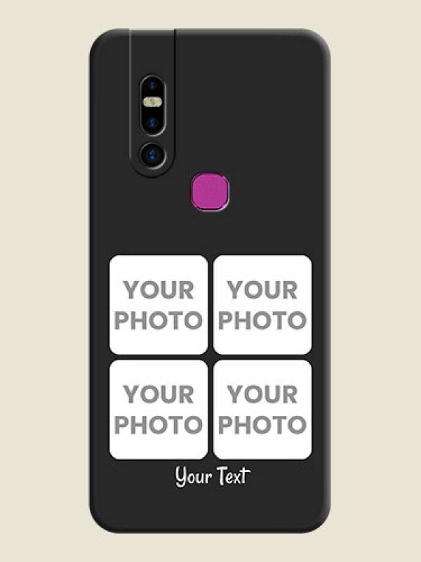Custom Floral Art with 6 Image Holder - Photo on Space Black Soft Matte Mobile Case - Infinix S5 Pro - alternate view