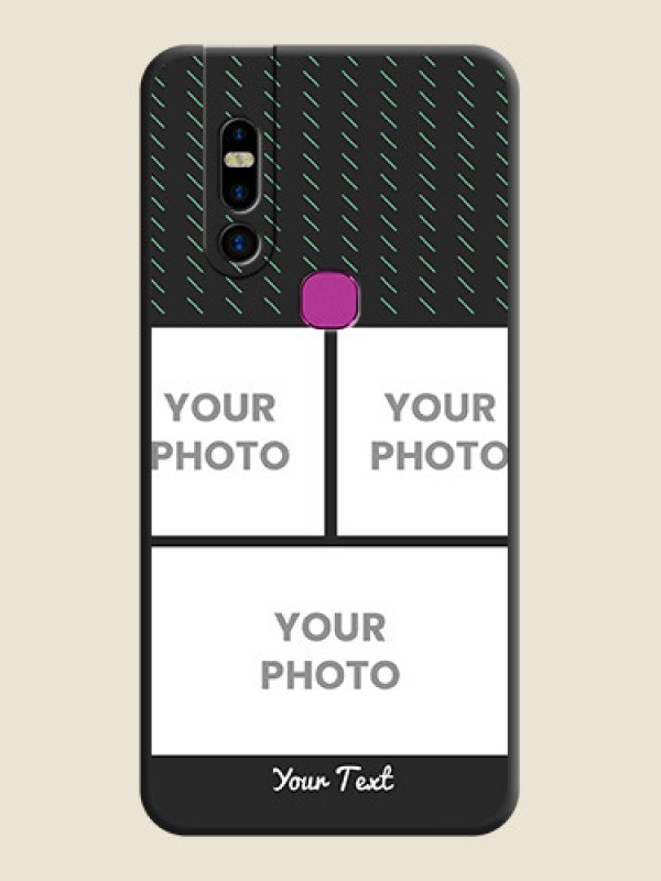 Custom Cross Dotted Pattern with 2 Image Holder on Personalised Space Black Soft Matte Cases - Infinix S5 Pro - alternate view