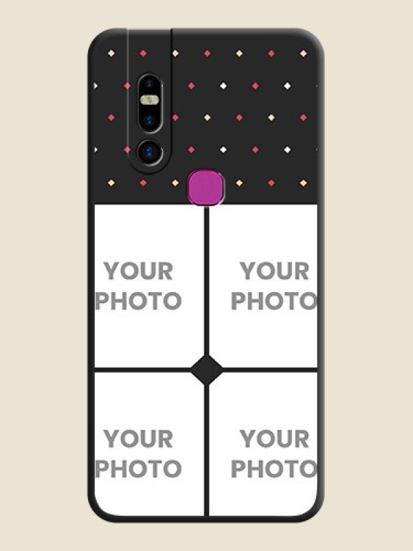 Custom Multicolor Dotted Pattern with 4 Image Holder on Space Black Custom Soft Matte Phone Cases - Infinix S5 Pro - alternate view