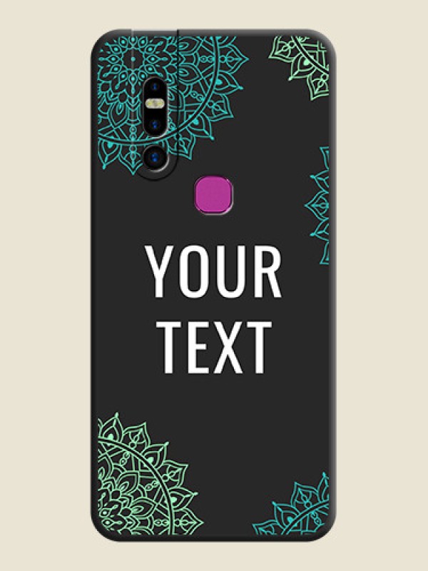 Custom Your Name with Floral Design on Space Black Custom Soft Matte Back Cover - Infinix S5 Pro - alternate view