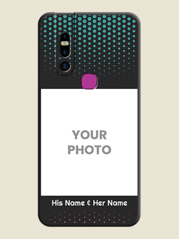 Custom Faded Dots with Grunge Photo Frame and Text on Space Black Custom Soft Matte Phone Cases - Infinix S5 Pro - alternate view