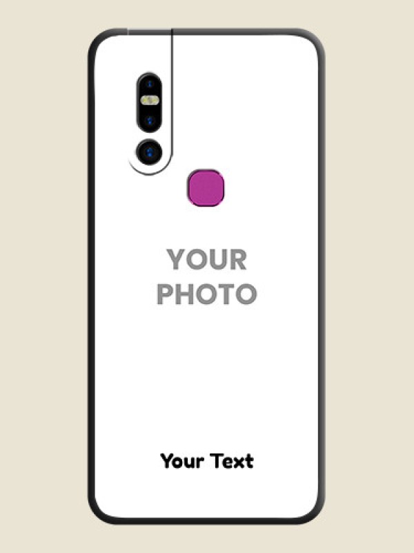 Custom Full Single Pic Upload With Text On Space Black Personalized Soft Matte Phone Covers - Infinix S5 Pro - alternate view