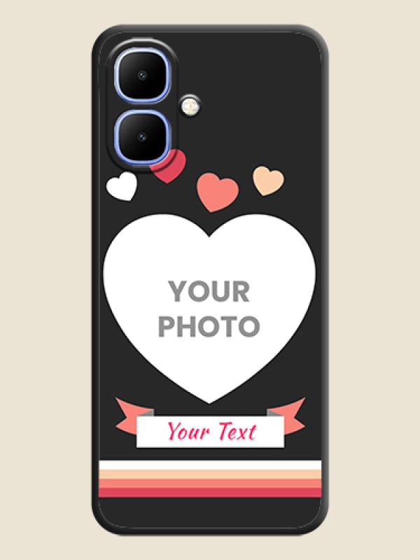 Custom Love Shaped Photo with Colorful Stripes On Space Black Custom Soft Matte Mobile Back Cover - Infinix Smart 10 - alternate view
