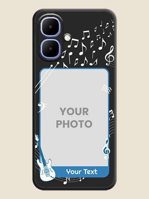 Custom Musical Theme Design with Text on Photo On Space Black Custom Soft Matte Mobile Back Cover - Infinix Smart 10 - alternate view